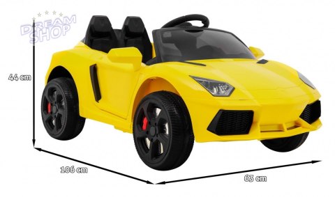 Autko Future na akumulator dla dzieci Żółty + Pilot + Wolny Start + MP3 USB + LED Autko Future na akumulator dla dzieci Żółty + Pilot + Wolny Start + MP3 USB + LED