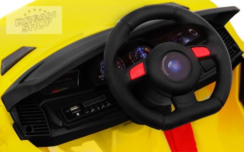 Autko Future na akumulator dla dzieci Żółty + Pilot + Wolny Start + MP3 USB + LED Autko Future na akumulator dla dzieci Żółty + Pilot + Wolny Start + MP3 USB + LED