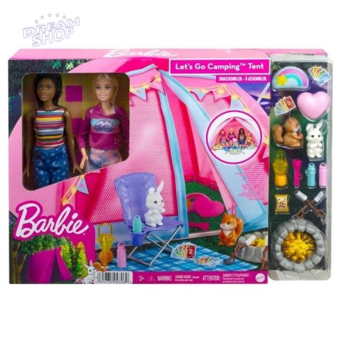 Barbie Kempingowy namiot zestaw + 2 lalki Barbie Kempingowy namiot zestaw + 2 lalki