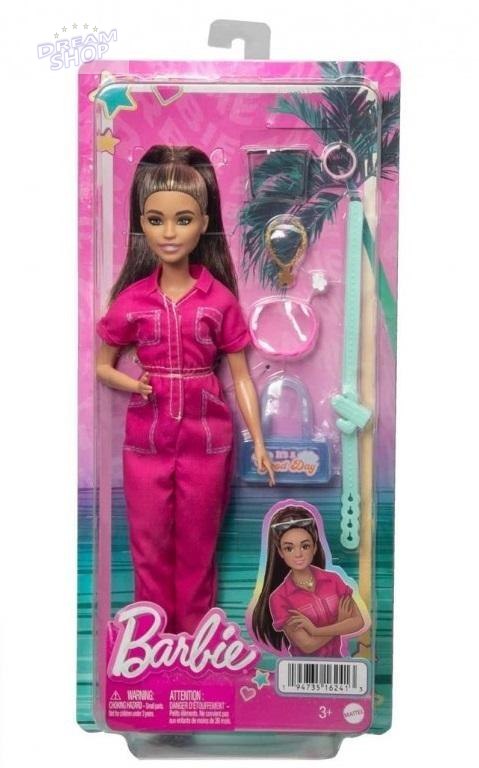 Barbie Lalka różowy kombinezon HPL76 Barbie Lalka różowy kombinezon HPL76