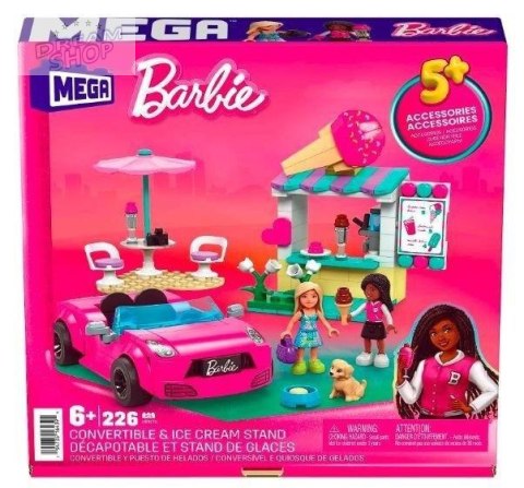 Barbie Mega Klocki Kabriolet i stoisko z lodami Barbie Mega Klocki Kabriolet i stoisko z lodami