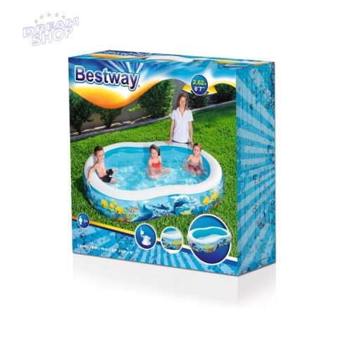 Basen dmuchany Morska Głębina 262x157x46cm dla dzieci 3+ BESTWAY + Łatka naprawcza Basen dmuchany Morska Głębina 262x157x46cm dla dzieci 3+ BESTWAY + Łatka naprawcza