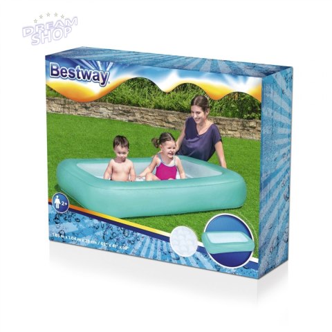 Basen dmuchany dla dzieci 2+ BESTWAY Prostokątny 165x104x25cm + Dmuchane dno Basen dmuchany dla dzieci 2+ BESTWAY Prostokątny 165x104x25cm + Dmuchane dno