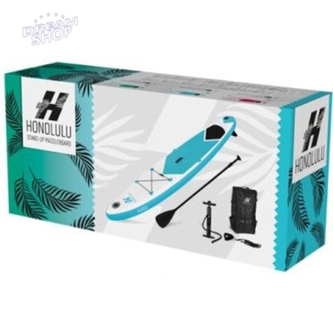 ZESTAW DESKA SUP 150KG DMUCHANA HONOLULU 320x76x15CM NIEBIESKA ZESTAW DESKA SUP 150KG DMUCHANA HONOLULU 320x76x15CM NIEBIESKA