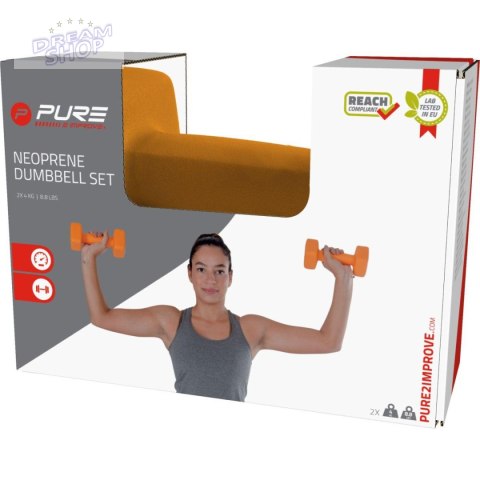ZESTAW HANTLI NEOPREN 2x4KG PURE 2 IMPROVE ZESTAW HANTLI NEOPREN 2x4KG PURE 2 IMPROVE