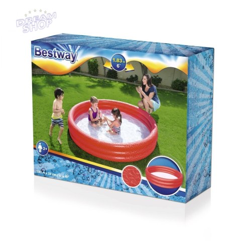Basen ogrodowy dla dzieci Dmuchany brodzik Czerwony 183x33cm BESTWAY + Łatka naprawcza Basen ogrodowy dla dzieci Dmuchany brodzik Czerwony 183x33cm BESTWAY + Łatka naprawcza