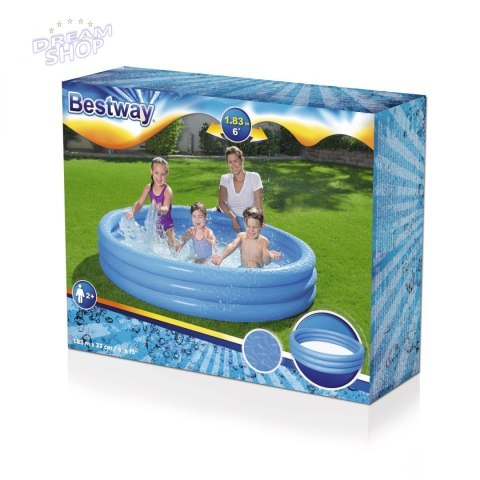 Basen ogrodowy dla dzieci Dmuchany brodzik Niebieski 183x33cm BESTWAY + Łatka naprawcza Basen ogrodowy dla dzieci Dmuchany brodzik Niebieski 183x33cm BESTWAY + Łatka naprawcza