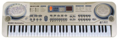 Beżowy Keyboard dla dzieci 5+ Mikrofon + Nagrywanie + USB MP3 - model nr 811 Beżowy Keyboard dla dzieci 5+ Mikrofon + Nagrywanie + USB MP3 - model nr 811