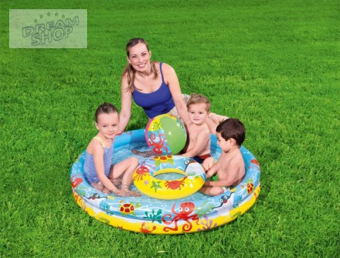 Dmuchany Basen 3w1 dla dzieci 122x20cm Tropikalny BESTWAY + Kółko do pływania + Piłka plażowa Dmuchany Basen 3w1 dla dzieci 122x20cm Tropikalny BESTWAY + Kółko do pływania + Piłka plażowa