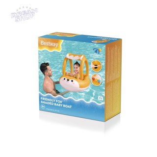 Dmuchany Ponton Lisek dla dzieci 3+ BESTWAY 94x66cm + Dmuchany daszek + Sensoryczna grzechotka