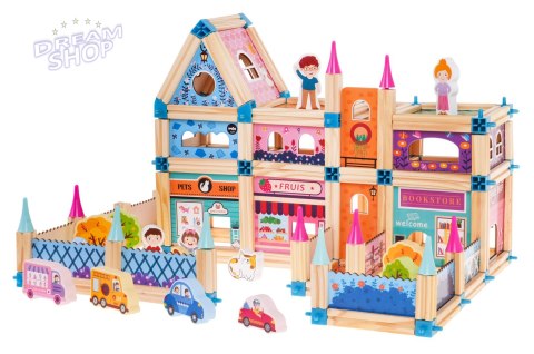 Drewniany Domek Księżniczki dla dzieci 3+ Klocki 278 el. + Figurki + Łączniki + Instrukcja Drewniany Domek Księżniczki dla dzieci 3+ Klocki 278 el. + Figurki + Łączniki + Instrukcja