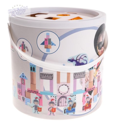 Drewniany zestaw Klocków Zamek z Rycerzami dla dzieci 3+ Drewniane Figurki + Sorter kształtów + Mata z puzzli + Gra Chinczyk Drewniany zestaw Klocków Zamek z Rycerzami dla dzieci 3+ Drewniane Figurki + Sorter kształtów + Mata z puzzli + Gra Chinczyk