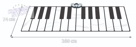 Duża Mata muzyczna dla dzieci 3+ Keyboard XXL 260x74cm + Tryb nagrywania + Kabel MP3 Duża Mata muzyczna dla dzieci 3+ Keyboard XXL 260x74cm + Tryb nagrywania + Kabel MP3