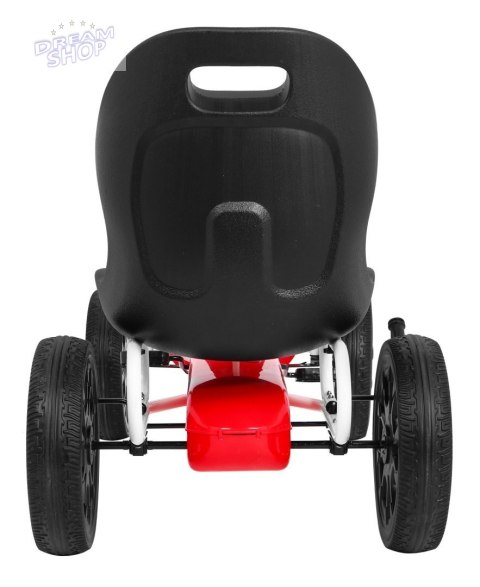 Gokart ABARTH na pedały dla dzieci Czerwony + Koła EVA + Hamulec ręczny + Wolny bieg Gokart ABARTH na pedały dla dzieci Czerwony + Koła EVA + Hamulec ręczny + Wolny bieg