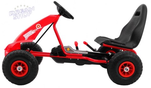 Gokart Champion na pedały dla dzieci 3+ Czerwony + Pompowane opony + Regulowane siedzisko + Ręczny hamulec Gokart Champion na pedały dla dzieci 3+ Czerwony + Pompowane opony + Regulowane siedzisko + Ręczny hamulec