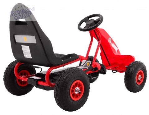 Gokart Champion na pedały dla dzieci 3+ Czerwony + Pompowane opony + Regulowane siedzisko + Ręczny hamulec Gokart Champion na pedały dla dzieci 3+ Czerwony + Pompowane opony + Regulowane siedzisko + Ręczny hamulec