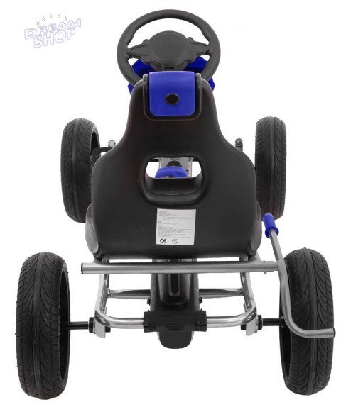Gokart Grand Ride na pedały dla dzieci 3+ Niebieski + Koła EVA + Regulacja fotela + Hamulec ręczny Gokart Grand Ride na pedały dla dzieci 3+ Niebieski + Koła EVA + Regulacja fotela + Hamulec ręczny