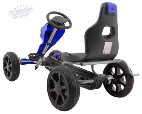 Gokart Grand Ride na pedały dla dzieci 3+ Niebieski + Koła EVA + Regulacja fotela + Hamulec ręczny Gokart Grand Ride na pedały dla dzieci 3+ Niebieski + Koła EVA + Regulacja fotela + Hamulec ręczny
