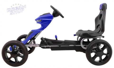 Gokart Grand Ride na pedały dla dzieci 3+ Niebieski + Koła EVA + Regulacja fotela + Hamulec ręczny Gokart Grand Ride na pedały dla dzieci 3+ Niebieski + Koła EVA + Regulacja fotela + Hamulec ręczny