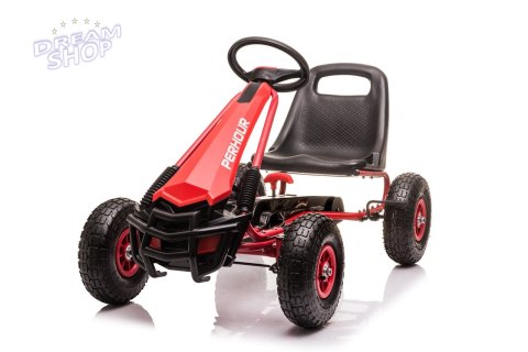 Gokart na Pedały AIR PerHour dla dzieci Czerwony + Hamulec ręczny + Pompowane koła + Regulacja siedzenia Gokart na Pedały AIR PerHour dla dzieci Czerwony + Hamulec ręczny + Pompowane koła + Regulacja siedzenia