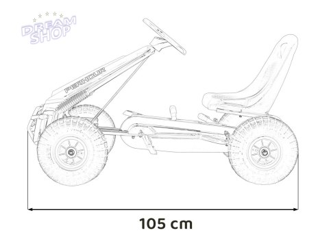Gokart na Pedały AIR PerHour dla dzieci Różowy + Hamulec ręczny + Pompowane koła + Regulacja siedzenia Gokart na Pedały AIR PerHour dla dzieci Różowy + Hamulec ręczny + Pompowane koła + Regulacja siedzenia