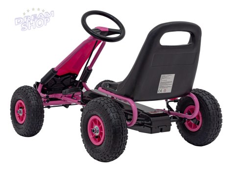 Gokart na Pedały AIR PerHour dla dzieci Różowy + Hamulec ręczny + Pompowane koła + Regulacja siedzenia Gokart na Pedały AIR PerHour dla dzieci Różowy + Hamulec ręczny + Pompowane koła + Regulacja siedzenia