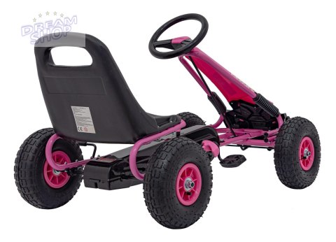 Gokart na Pedały AIR PerHour dla dzieci Różowy + Hamulec ręczny + Pompowane koła + Regulacja siedzenia Gokart na Pedały AIR PerHour dla dzieci Różowy + Hamulec ręczny + Pompowane koła + Regulacja siedzenia