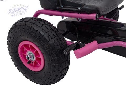 Gokart na Pedały AIR PerHour dla dzieci Różowy + Hamulec ręczny + Pompowane koła + Regulacja siedzenia Gokart na Pedały AIR PerHour dla dzieci Różowy + Hamulec ręczny + Pompowane koła + Regulacja siedzenia