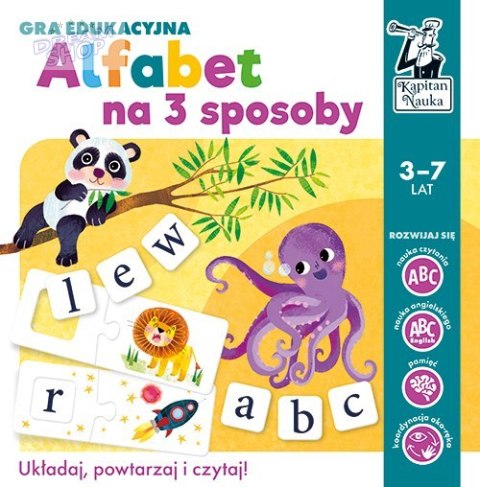 Gra edukacyjna "Alfabet na 3 sposoby" nauka Liter i Słów dla dzieci 3-7 lat Gra edukacyjna "Alfabet na 3 sposoby" nauka Liter i Słów dla dzieci 3-7 lat