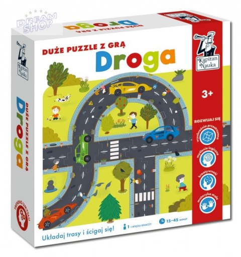 Gra edukacyjna Puzzle "Droga" dla dzieci 3+ Układanie jezdni + Wyścigi samochodów Gra edukacyjna Puzzle "Droga" dla dzieci 3+ Układanie jezdni + Wyścigi samochodów