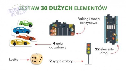 Gra edukacyjna Puzzle "Droga" dla dzieci 3+ Układanie jezdni + Wyścigi samochodów Gra edukacyjna Puzzle "Droga" dla dzieci 3+ Układanie jezdni + Wyścigi samochodów