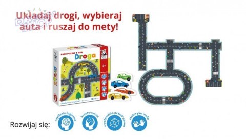 Gra edukacyjna Puzzle "Droga" dla dzieci 3+ Układanie jezdni + Wyścigi samochodów Gra edukacyjna Puzzle "Droga" dla dzieci 3+ Układanie jezdni + Wyścigi samochodów