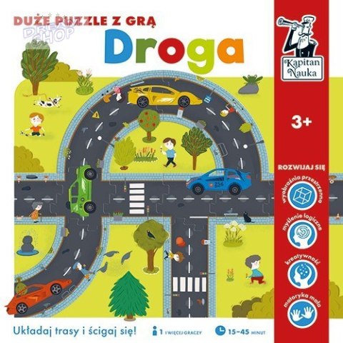 Gra edukacyjna Puzzle "Droga" dla dzieci 3+ Układanie jezdni + Wyścigi samochodów Gra edukacyjna Puzzle "Droga" dla dzieci 3+ Układanie jezdni + Wyścigi samochodów