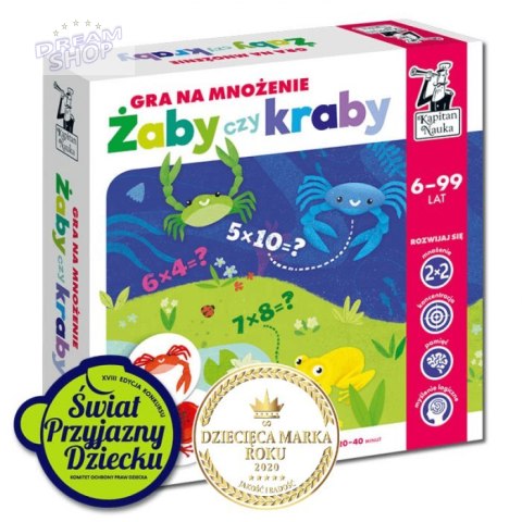Gra edukacyjna "Żaby czy Kraby" dla dzieci 6+ Nauka mnożenia do 100 Gra edukacyjna "Żaby czy Kraby" dla dzieci 6+ Nauka mnożenia do 100