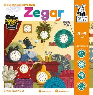 Gra edukacyjna "Zegar" dla dzieci 5-9 lat + Nauka odczytywania czasu i pór dnia + Gra planszowa dla 2-4 osób