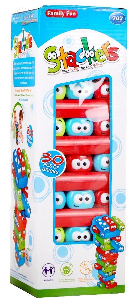 Gra zręcznościowa Dżenga Junior dla dzieci 3+ Chwiejąca się Wieża z Klocków + Kolorowe belki + Kostka Gra zręcznościowa Dżenga Junior dla dzieci 3+ Chwiejąca się Wieża z Klocków + Kolorowe belki + Kostka