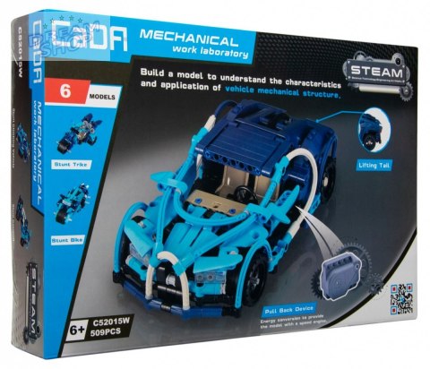 Klocki techniczne CaDA 509 el. Zestaw 6 pojazdów kaskaderskich + Napęd Pull-back Klocki techniczne CaDA 509 el. Zestaw 6 pojazdów kaskaderskich + Napęd Pull-back