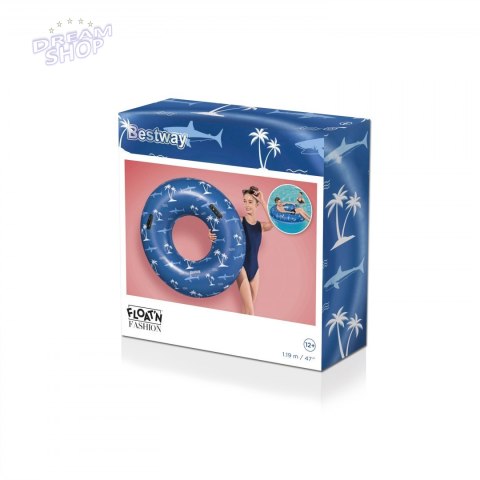 Kółko do pływania Rekiny niebieskie BESTWAY 119cm Winyl + 2 uchwyty Kółko do pływania Rekiny niebieskie BESTWAY 119cm Winyl + 2 uchwyty
