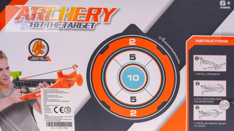 Kusza z Tarczą dla dzieci 6+ Zabawka Sportowa + 3 Bełty + Kartonowa Tarcza Kusza z Tarczą dla dzieci 6+ Zabawka Sportowa + 3 Bełty + Kartonowa Tarcza