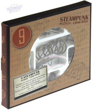 Łamigłówki metalowe 9 szt Steampunk brązowy G3
