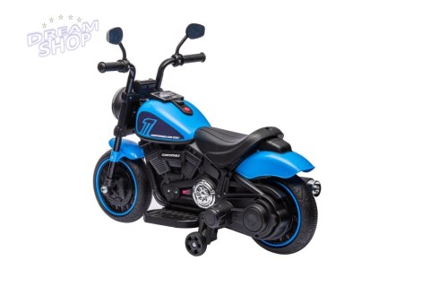 Motorek Chopper FASTER na akumulator dla dzieci Niebieski + Radio FM + Panel audio + LED Motorek Chopper FASTER na akumulator dla dzieci Niebieski + Radio FM + Panel audio + LED