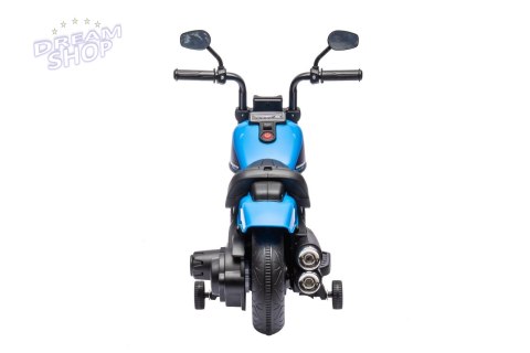 Motorek Chopper FASTER na akumulator dla dzieci Niebieski + Radio FM + Panel audio + LED Motorek Chopper FASTER na akumulator dla dzieci Niebieski + Radio FM + Panel audio + LED
