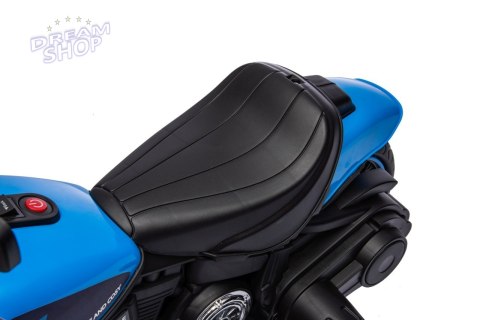Motorek Chopper FASTER na akumulator dla dzieci Niebieski + Radio FM + Panel audio + LED Motorek Chopper FASTER na akumulator dla dzieci Niebieski + Radio FM + Panel audio + LED