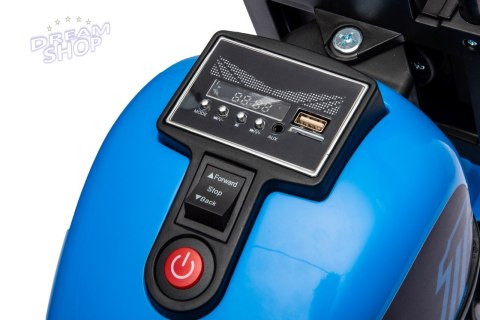 Motorek Chopper FASTER na akumulator dla dzieci Niebieski + Radio FM + Panel audio + LED Motorek Chopper FASTER na akumulator dla dzieci Niebieski + Radio FM + Panel audio + LED