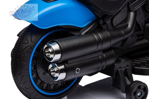 Motorek Chopper FASTER na akumulator dla dzieci Niebieski + Radio FM + Panel audio + LED Motorek Chopper FASTER na akumulator dla dzieci Niebieski + Radio FM + Panel audio + LED