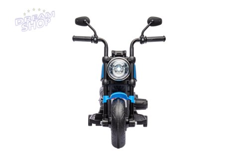 Motorek Chopper FASTER na akumulator dla dzieci Niebieski + Radio FM + Panel audio + LED Motorek Chopper FASTER na akumulator dla dzieci Niebieski + Radio FM + Panel audio + LED