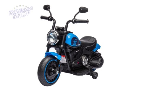Motorek Chopper FASTER na akumulator dla dzieci Niebieski + Radio FM + Panel audio + LED Motorek Chopper FASTER na akumulator dla dzieci Niebieski + Radio FM + Panel audio + LED