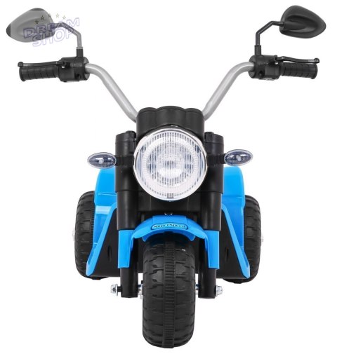 Motorek MiniBike na akumulator dla dzieci Niebieski + Dźwięki + Światła LED + Ekoskóra Motorek MiniBike na akumulator dla dzieci Niebieski + Dźwięki + Światła LED + Ekoskóra
