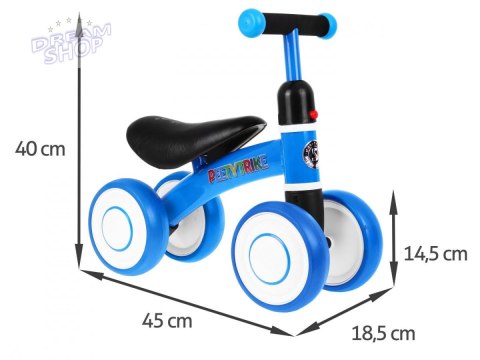 Pierwszy Rowerek biegowy PettyTrike dla dzieci Niebieski 4-kołowy Jeździk SporTrike Pierwszy Rowerek biegowy PettyTrike dla dzieci Niebieski 4-kołowy Jeździk SporTrike
