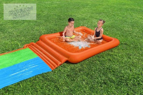 Podwójny Ślizg wodny Super Splash dla dzieci 3+ BESTWAY Tor 531cm + Brodzik 129 l + Natrysk Podwójny Ślizg wodny Super Splash dla dzieci 3+ BESTWAY Tor 531cm + Brodzik 129 l + Natrysk